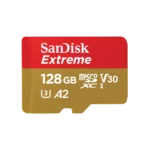 SanDisk Micro SD Card 128GB Extreme 190MB/s A2 C10 V30 UHS-I U3, w/adapter